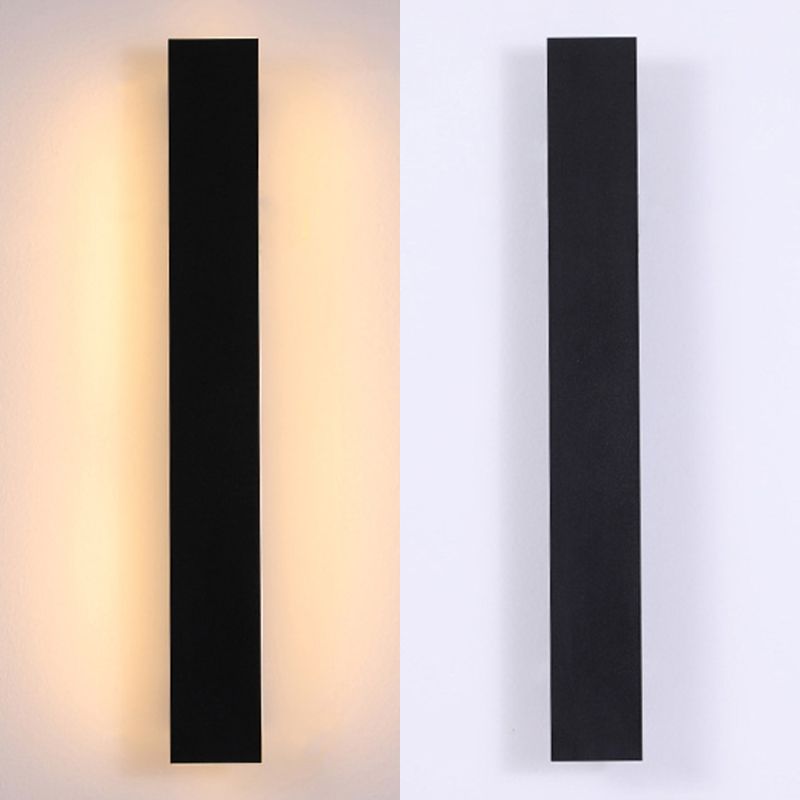 Estilo moderno Simple Light Sombra de matriz de pared de la pared 1 Light Sponces in Black para al aire libre