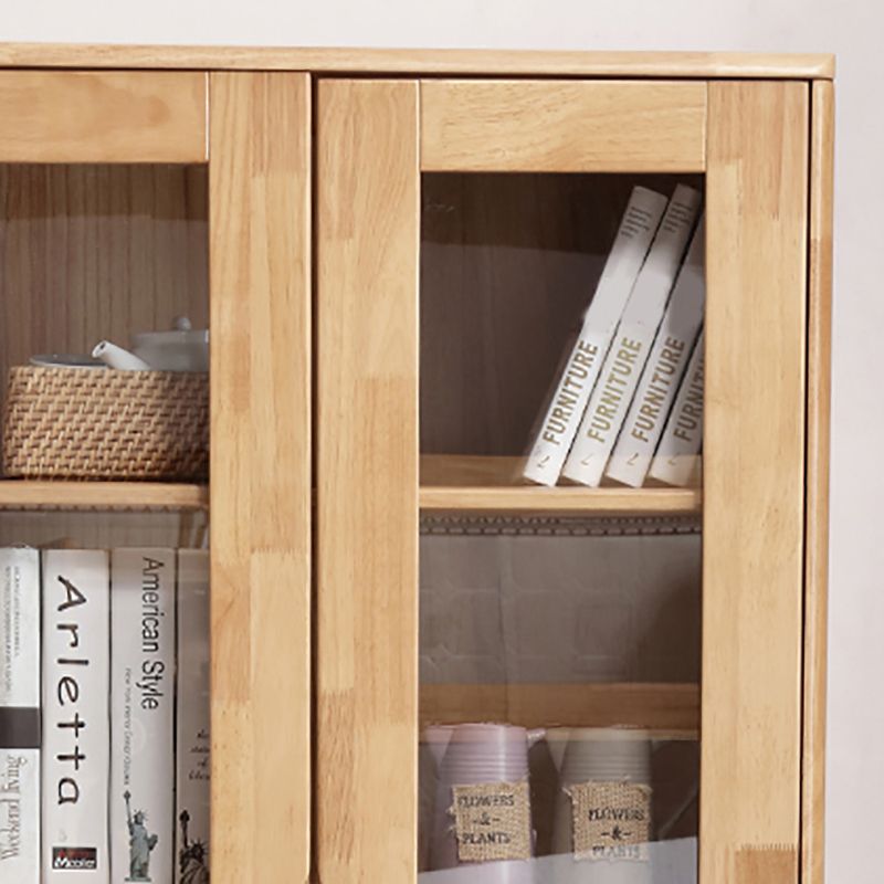 Glass Door Accent Cabinet 76.77" Tall Wood Cabinet with Drawers