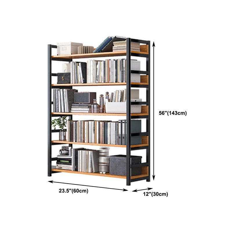 Open Wooden Bookcase Modern Minimalist Home Office Bookshelf
