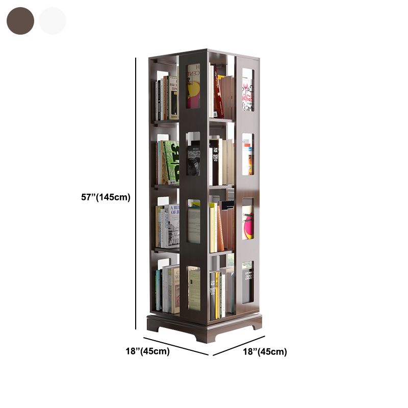 Solid Wood Bookshelf Scandinavian Rotatable Open Back Bookshelf