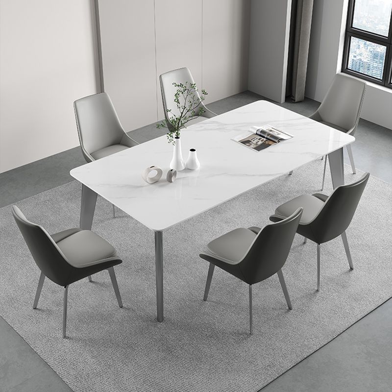 Sintered Stone Top White Table for Restaurant Modern Kitchen Table with 4 Legs
