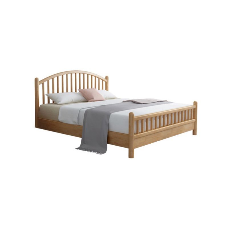 84.65 inch Wide Scandinavian Bed Solid Wood Bed Frame with Headboard