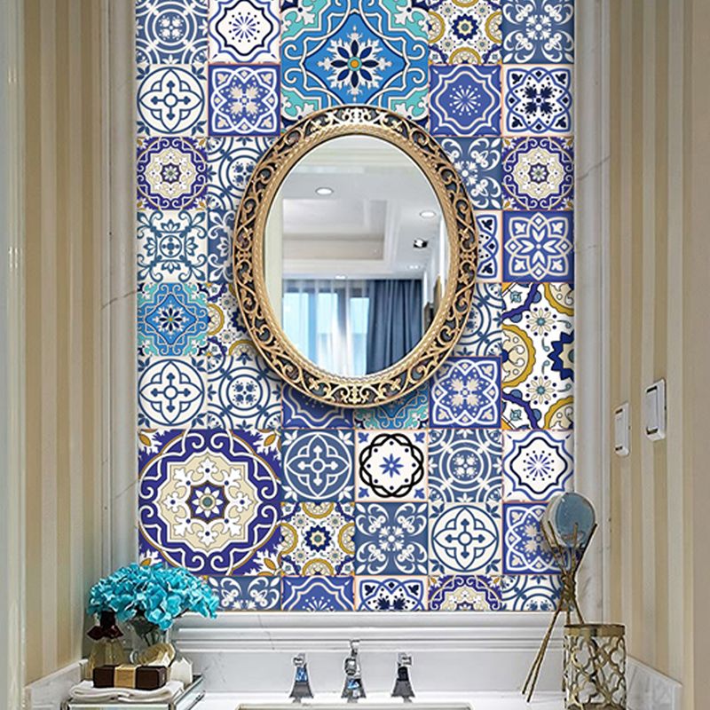 Purple Mandala Wallpaper Panel Set Peel and Stick Bohemia Washroom Wall Covering