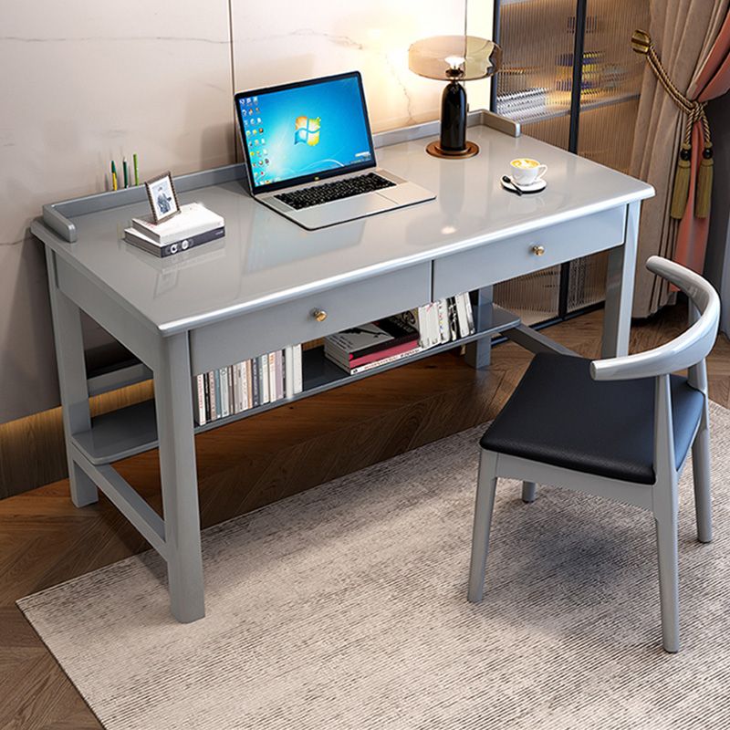 Writing Desk with Drawers Kids Desk 23.6" W Bedroom Solid Wood Kids Desk and Chair
