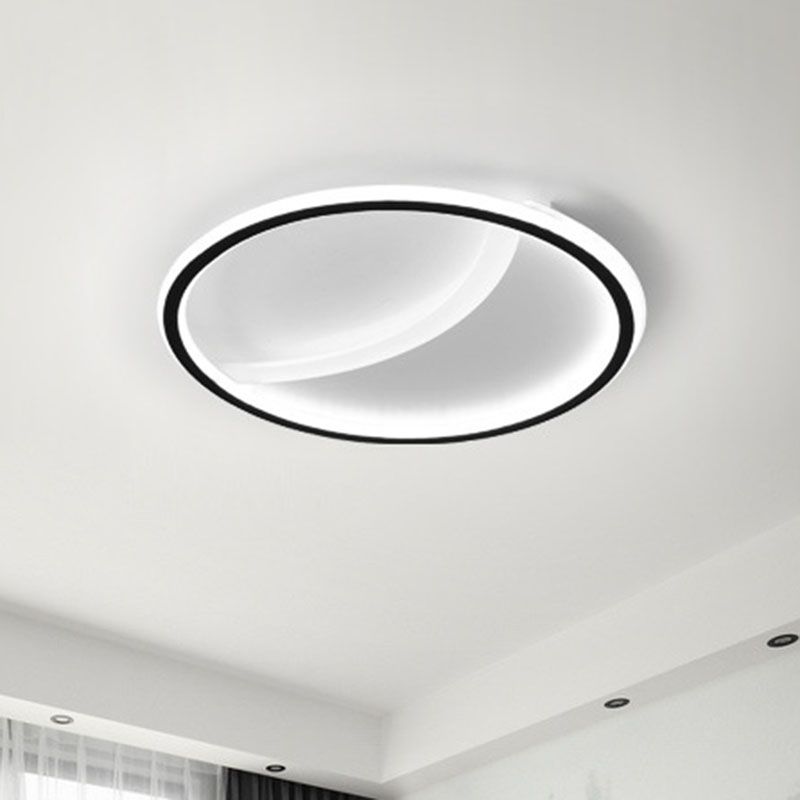 Splicing Round Acrylic Flush Ceiling Light Contemporary Black LED Flush Mount Lighting Fixture