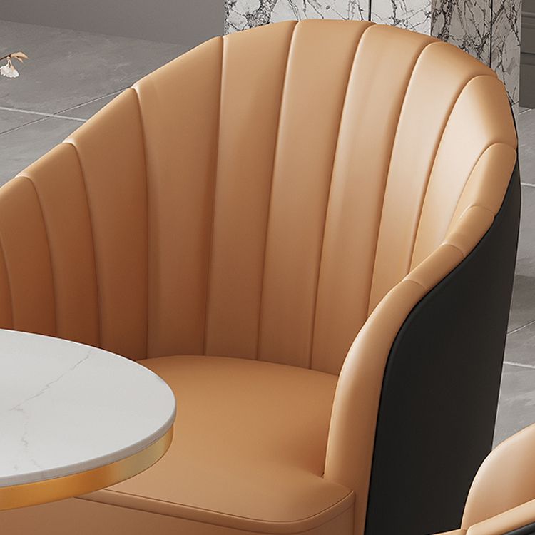 29.52" High Recessed Arms Chair Basic Four Leg Accent Armchair