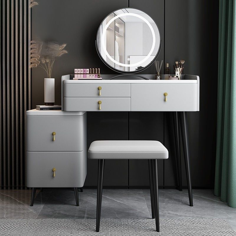 Bedroom Make-up Vanity 31.50" High Modern Dressing Table with 5 Drawers