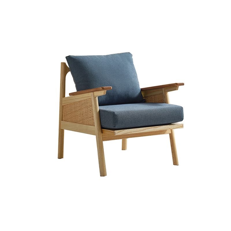 29.92" Wide Velvet Arm Chair Solid Wood Arms Included Chair for Bedroom