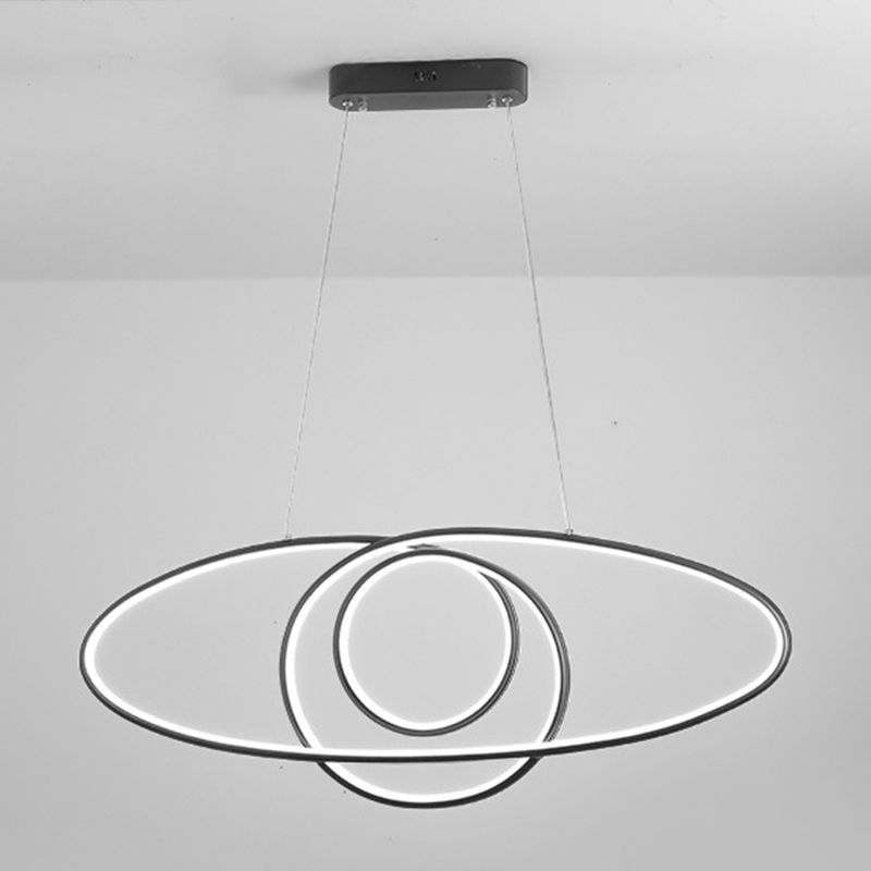 Linear Shape Island Pendant Contemporary Style Metal 1 Light Island Lighting Fixture