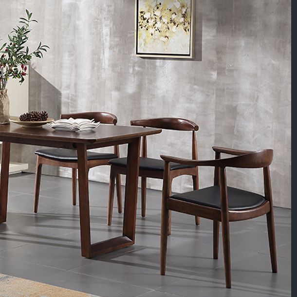Silla de comedor de madera tradicional, silla lateral de cuero PU para uso en restaurantes
