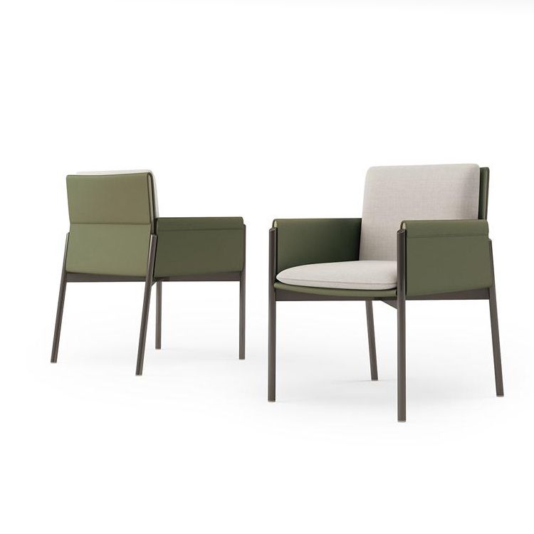 Silla casera de cuero de estilo diseñador, sillón lateral de comedor con respaldo sólido