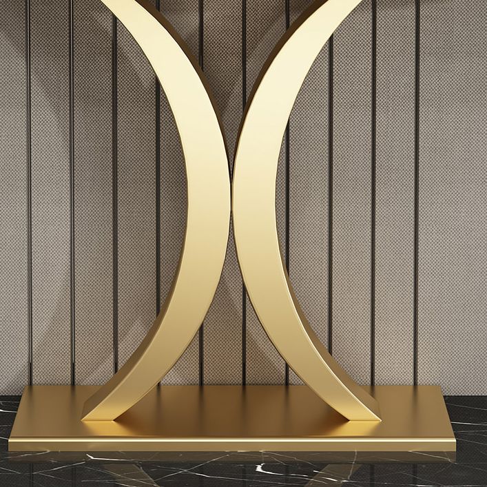 Marble Half Moon Console Table 31.5-inch Tall Accent Table with 1 Shelf