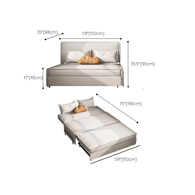 Gray Faux leather Sleeper Sofa 34.64" Wide Armless Sofa Bed with Upholstered