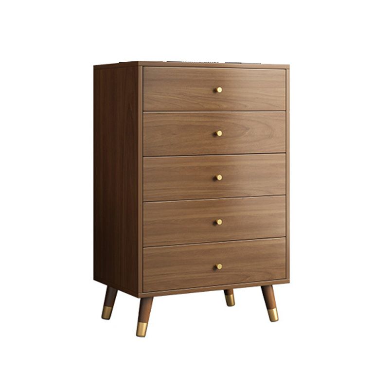 Mid-Century Brown Chest with Drawers and Straight Legs 23.62" Long