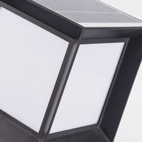 Waterproof Black Pillar Lamp Square Solar Outdoor Lights for Garden