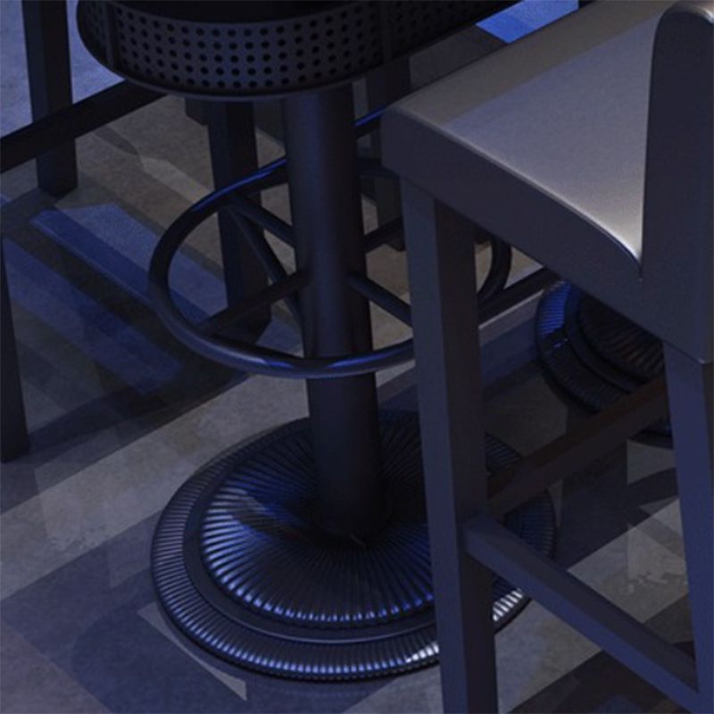 Industrial Style Bar Table Black Wood Bar Dining Table with Storage