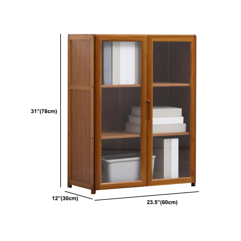 Brown Brown Shelf Bookcase Bedroom Closed Back Shelf with Cabinets