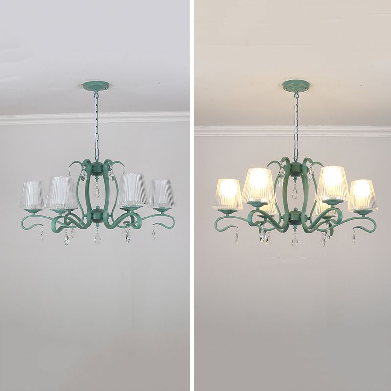 Lampadario in metallo in stile moderno lampadario appeso al lampada a soffitto verde affusolato