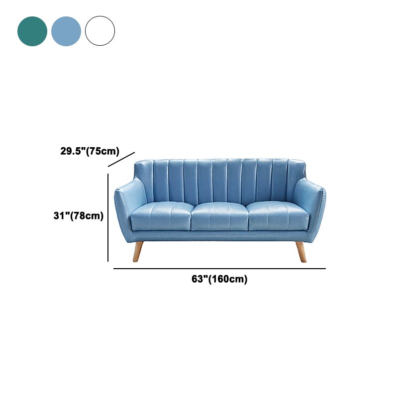 Faux Leather Stain Resistant Sewn Pillow Back Standard Sofa Couch