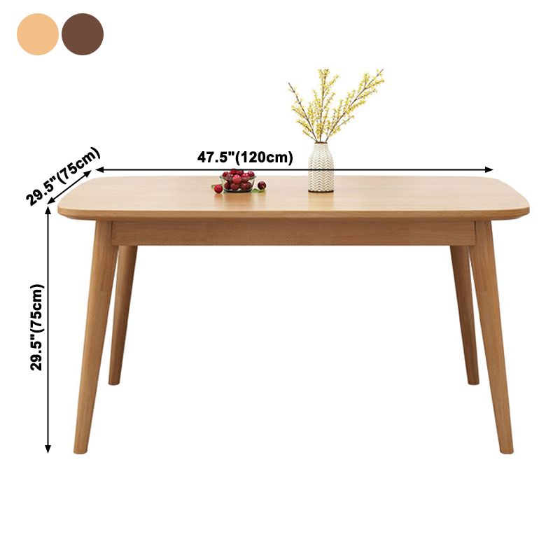 Eenvoud rechthoek eettafel eiken vaste houten tafel met 4 poten voor eetkamer