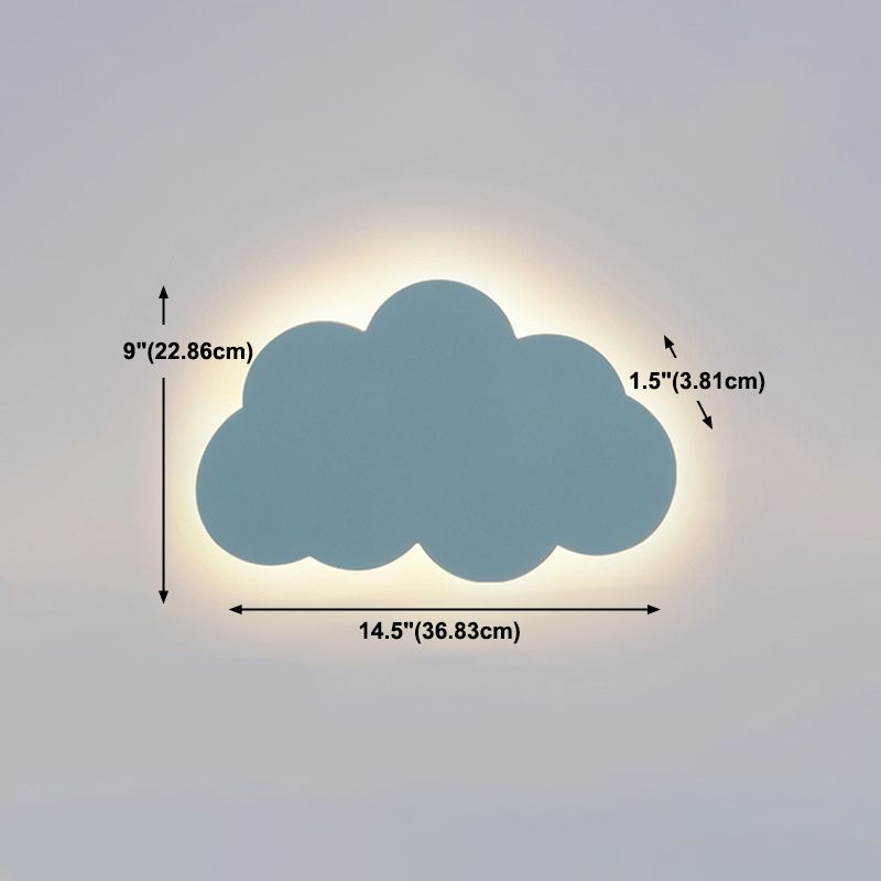 Accogliente a parete in metallo a forma di nuvola in stile per bambini a 1 luci a parete lampada montata