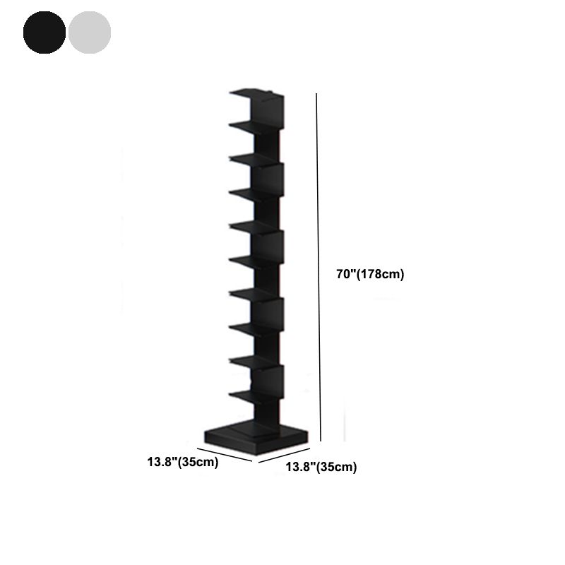 Modern Metal Bookshelf Geometric Closed Back Vertical Bookcase