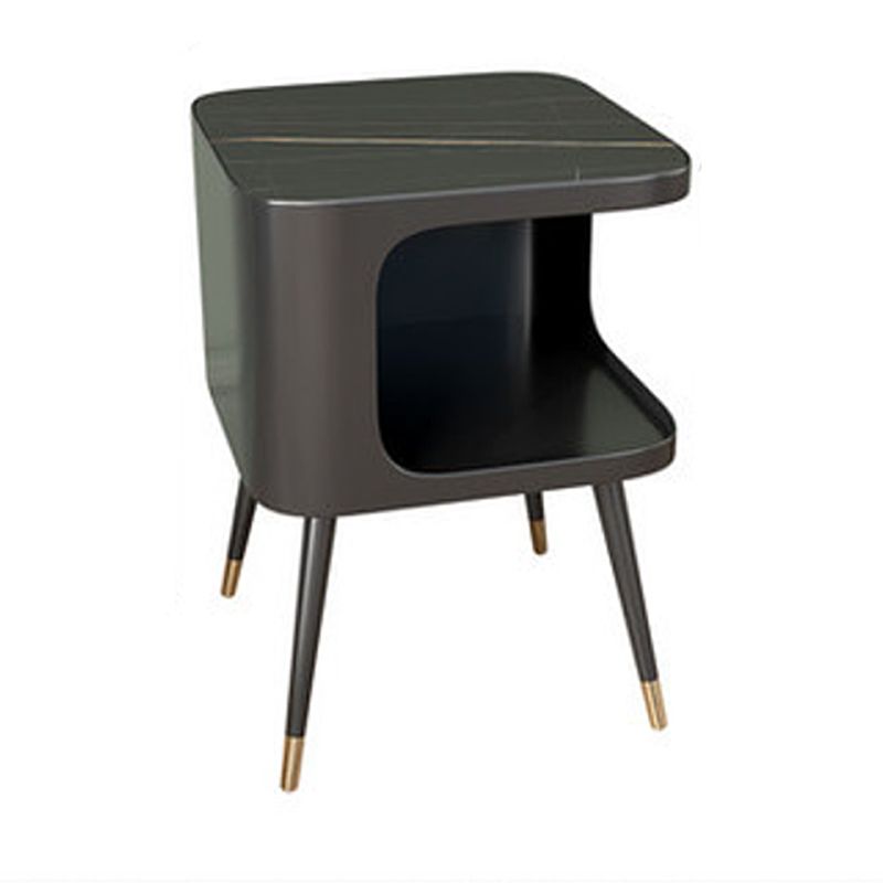 Modern 20 Inch H Bed Nightstand Open Storage Stone Top Legs Included Night Table