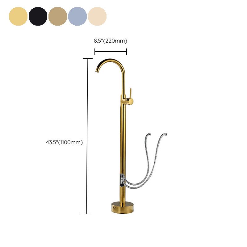 Modern 1-Handle Freestanding Faucet Floor Mounted Freestanding Bathtub Faucet