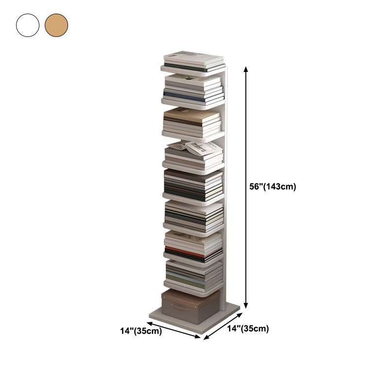 Contemporary Geometric Wood Shelf 13.77" Wide Home Bookshelf