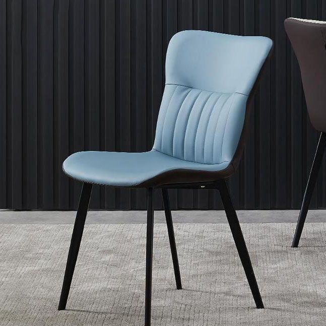 Sillas de comedor contemporáneas, silla sin brazos con patas de metal para cocina