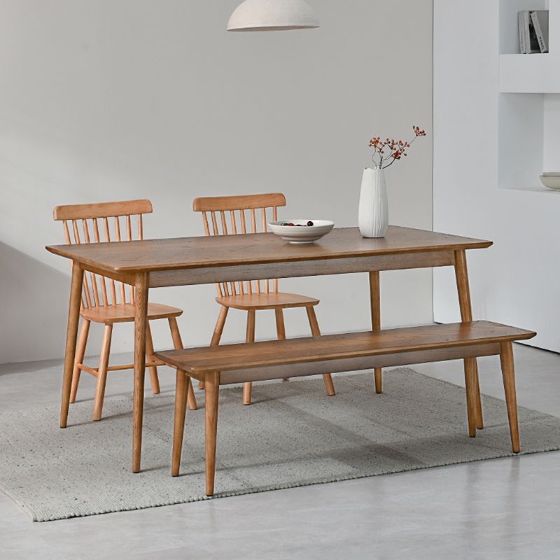 Modern Dining Set 1/4 Pcs Solid Wood Dining Table and Chairs with Bench
