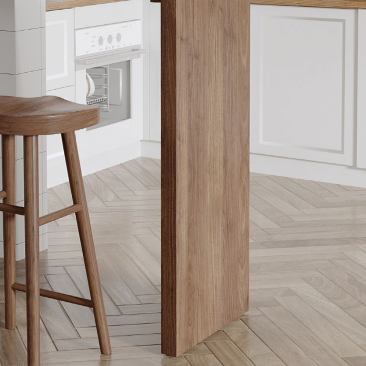 Pine Solid Wood Bar Pub Table Set 1/3 Pcs Rectangle Bar Table and Backless Stools