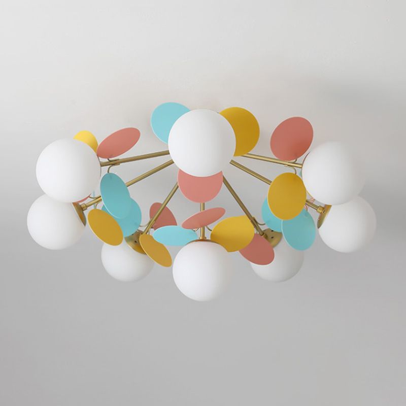 Modern Simple Ball Shape Ceiling Light with Glass Shade for Living Room