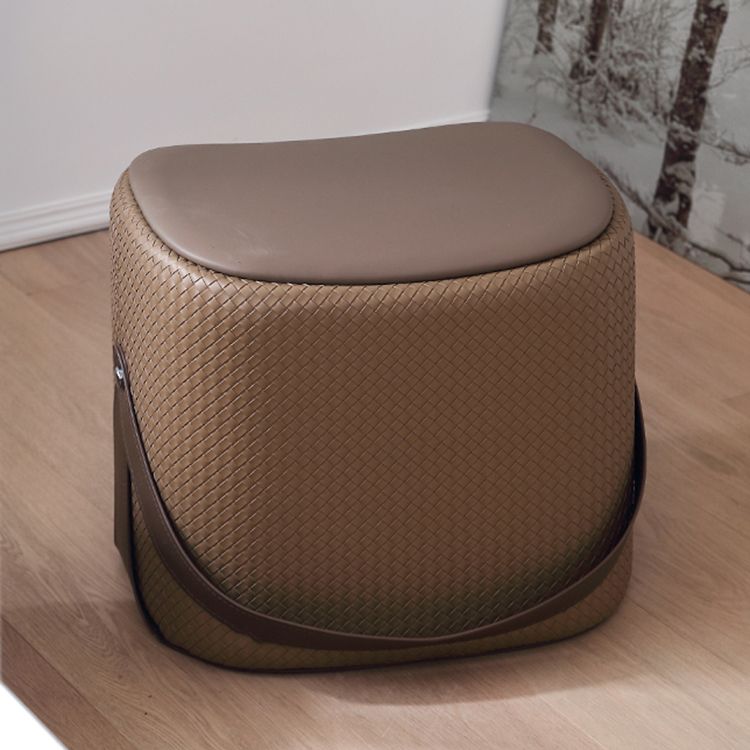 Contemporary Faux Leather Upholstered Ottoman Rectangle Standard