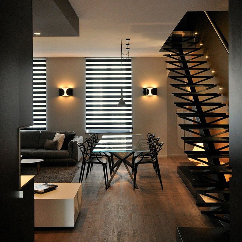 Disparo de pared de metal ligero montado en la pared contemporáneo para comedor de sala de estar