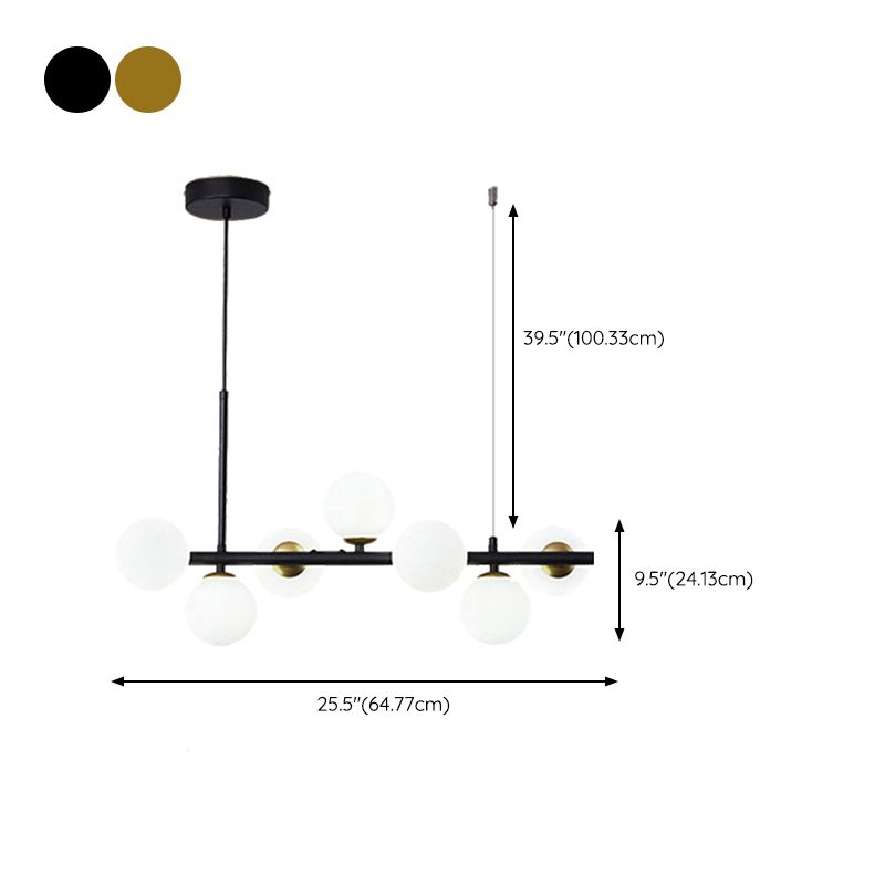 Ball Shape Glass Island Chandelier Modern Style Multi Lights Island Ceiling Light