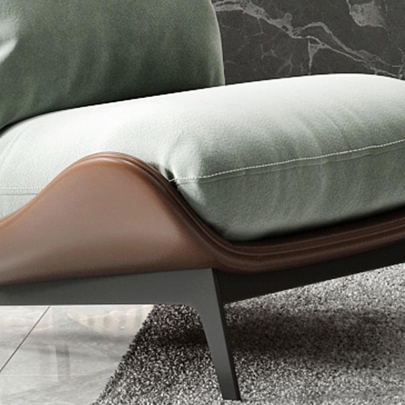 Fixed Back Pillow Lounge Chair Fabric Seat Chair with Black Legs