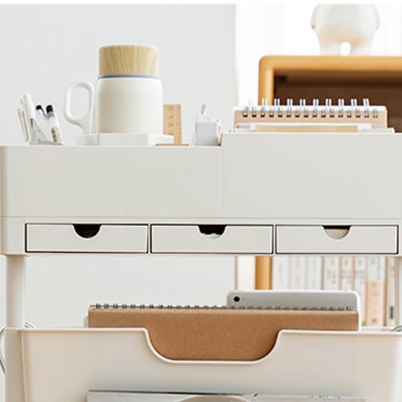 Contemporary Plastic Bookcase Standard Open Back Bookshelf for Office