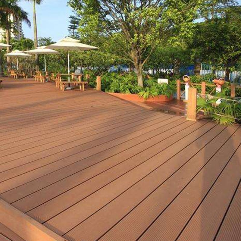 Deck Plank Interlocking Wood Stripe Pattern Outdoor Flooring Deck Plank 5-Pack
