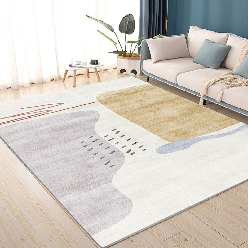 Contemporary Rug Polyester Rug Anti-Slip Backing Carpet for Living Room