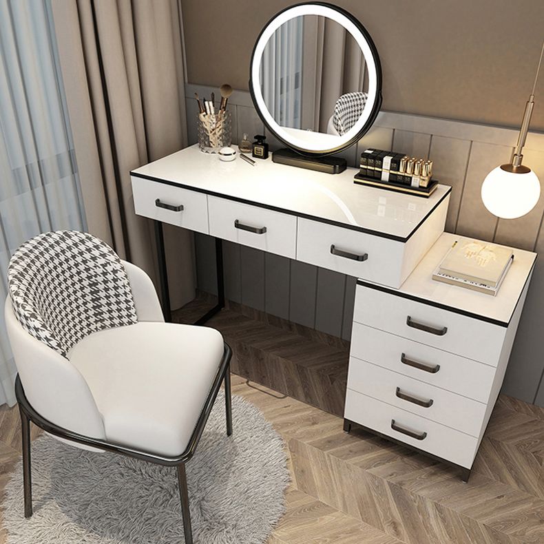 Modern Dressing Table Bedroom Stone Lighted Mirror Make-up Vanity