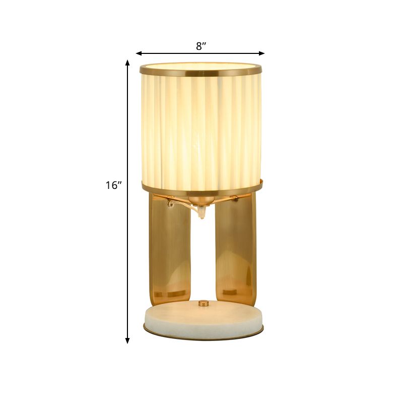 Stof vat nachtkastje licht modernisme modernisme eenhoofd gouden nachtlamp voor bed met marmeren basis