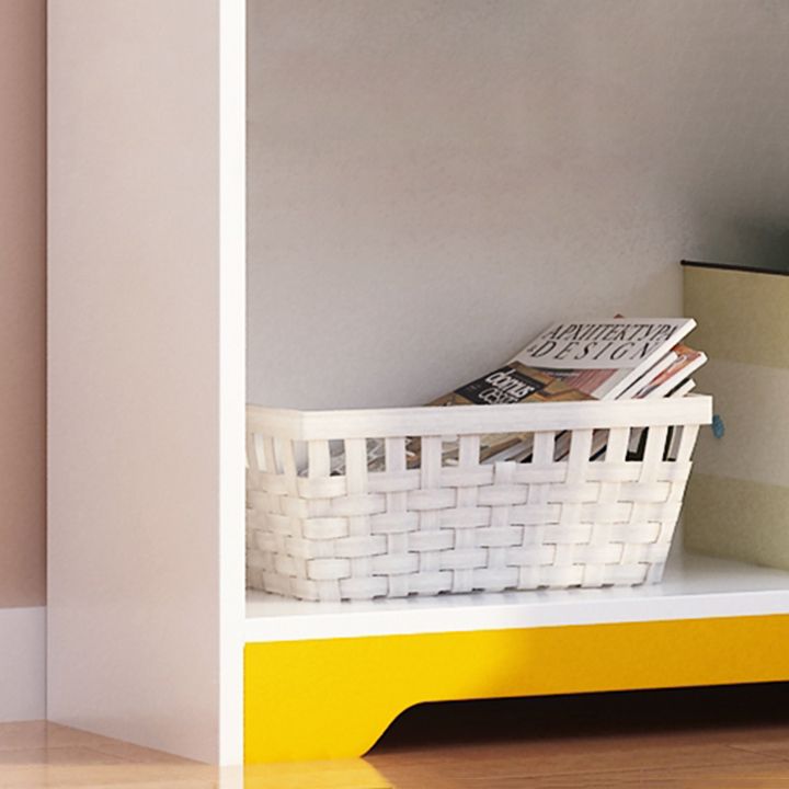 Contemporary Closed Back Bookshelf Freestanding Cubby Storage Bookcase