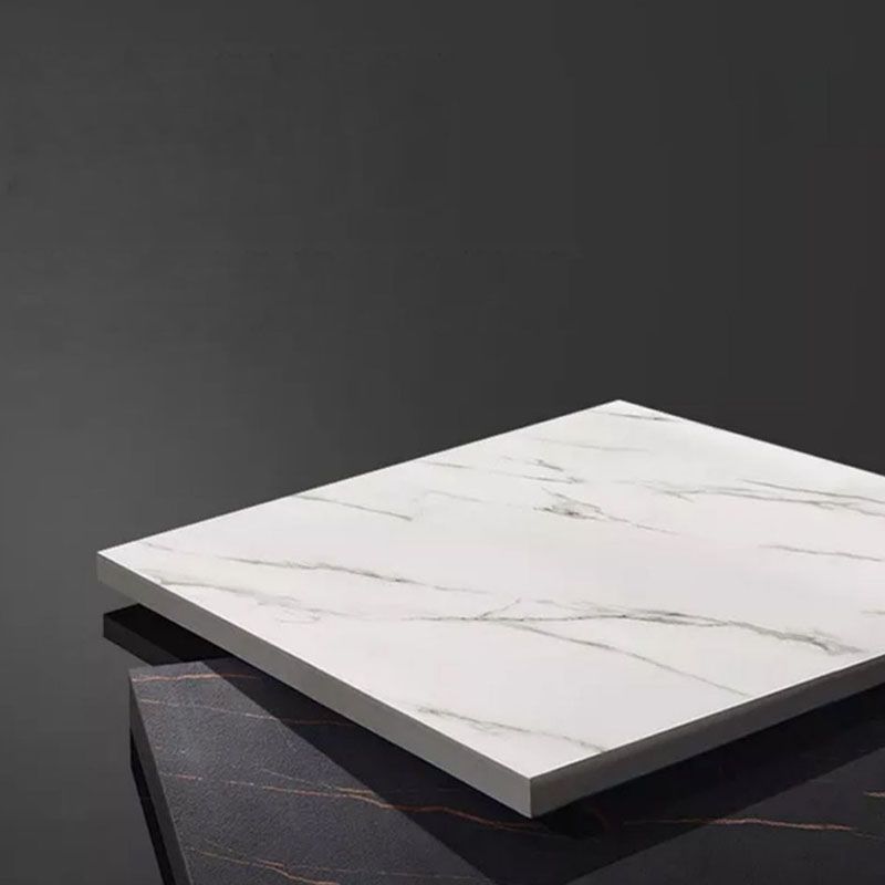 White Stone Indoor Glam Bar Dining Table Iron Double Pedestal Bistro Table with Shelve