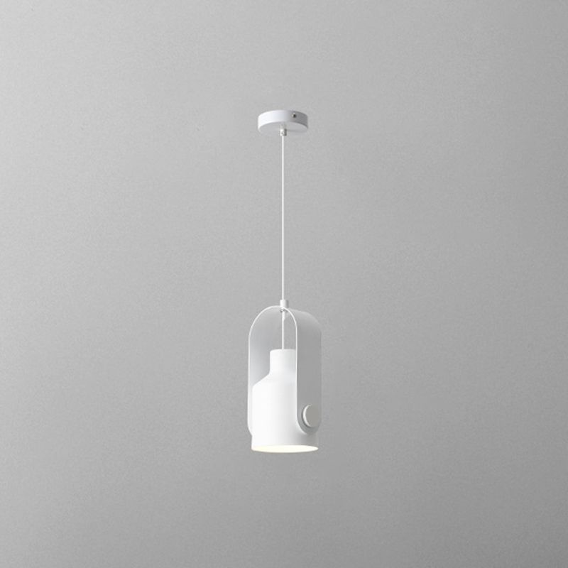 Lacquered Iron Pendant Light in Modern Creative Style Can Macaron Hanging Lamp for Interior Spaces