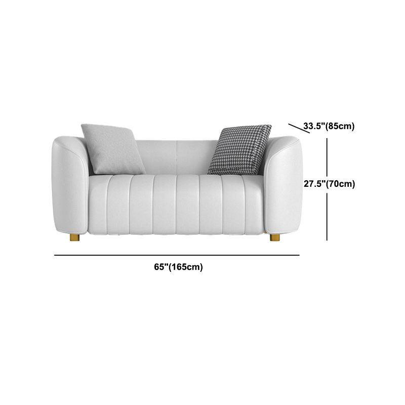 22.83" Wide Tuxedo Arm Sofa White Standard Sofa for Living Room