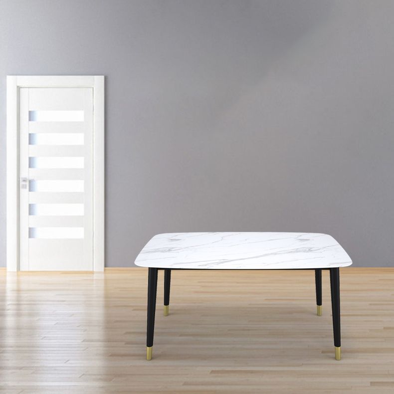 Stone Table Contemporary Style Rectangle Dining Site Table with 4 Legs