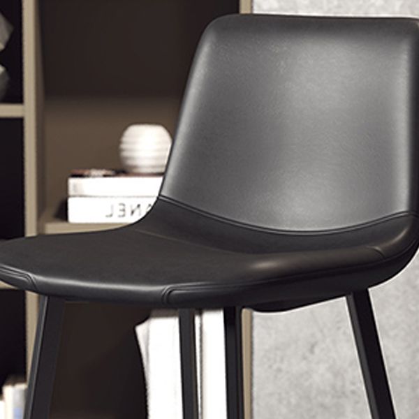 Contemporary Matte Finish PU Leather Barstool Milk Tea Shop Footrest Stool