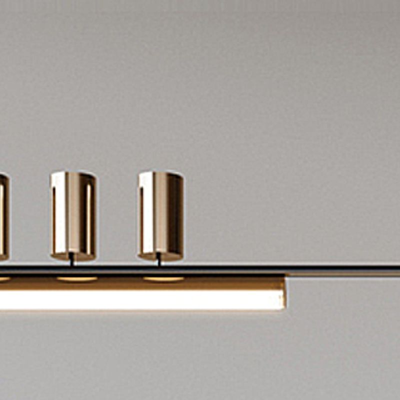 Post Modern Kitchen Island Fixture LED Metal Ceiling Pendant in Black & Gold Finish