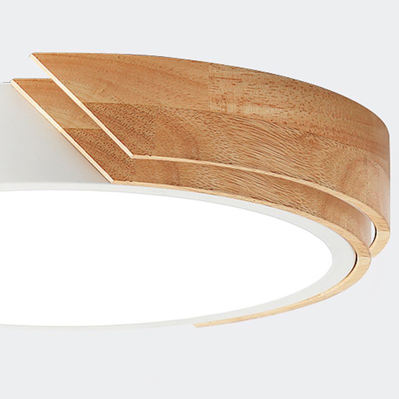 Houten ronde LED-inbouw in moderne Scandinavische stijl acryl Macaron-plafondlamp voor slaapkamer